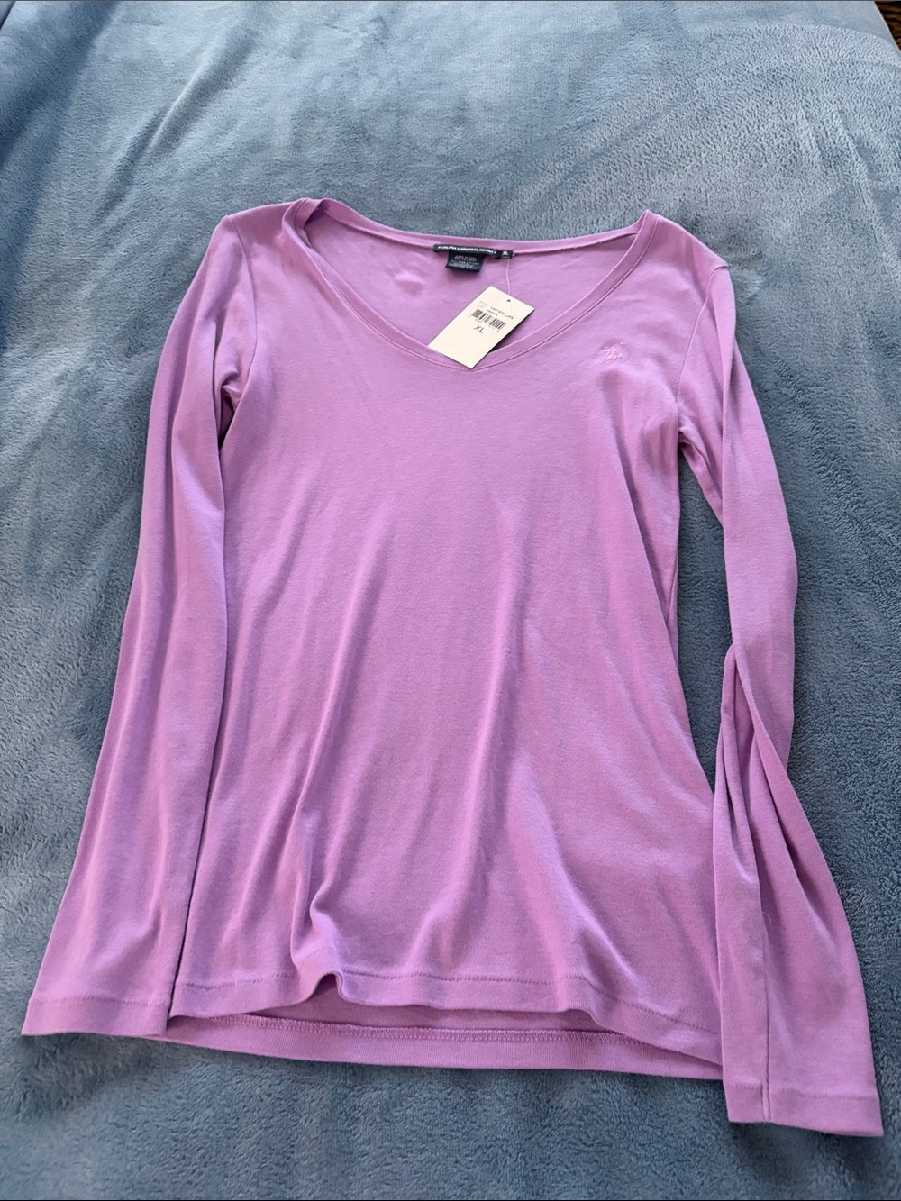 Ralph Lauren Lavender V-Neck Sweater XL - Picture 2 of 6